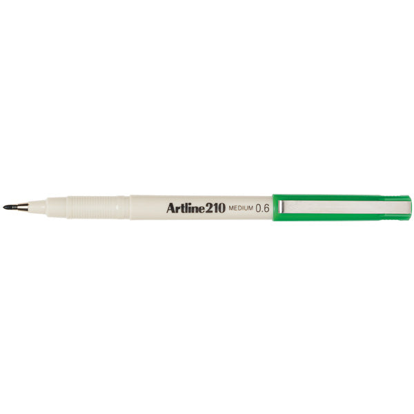 Artline Pen Fineliner 210 0.6mm Medium Green (Box 12)