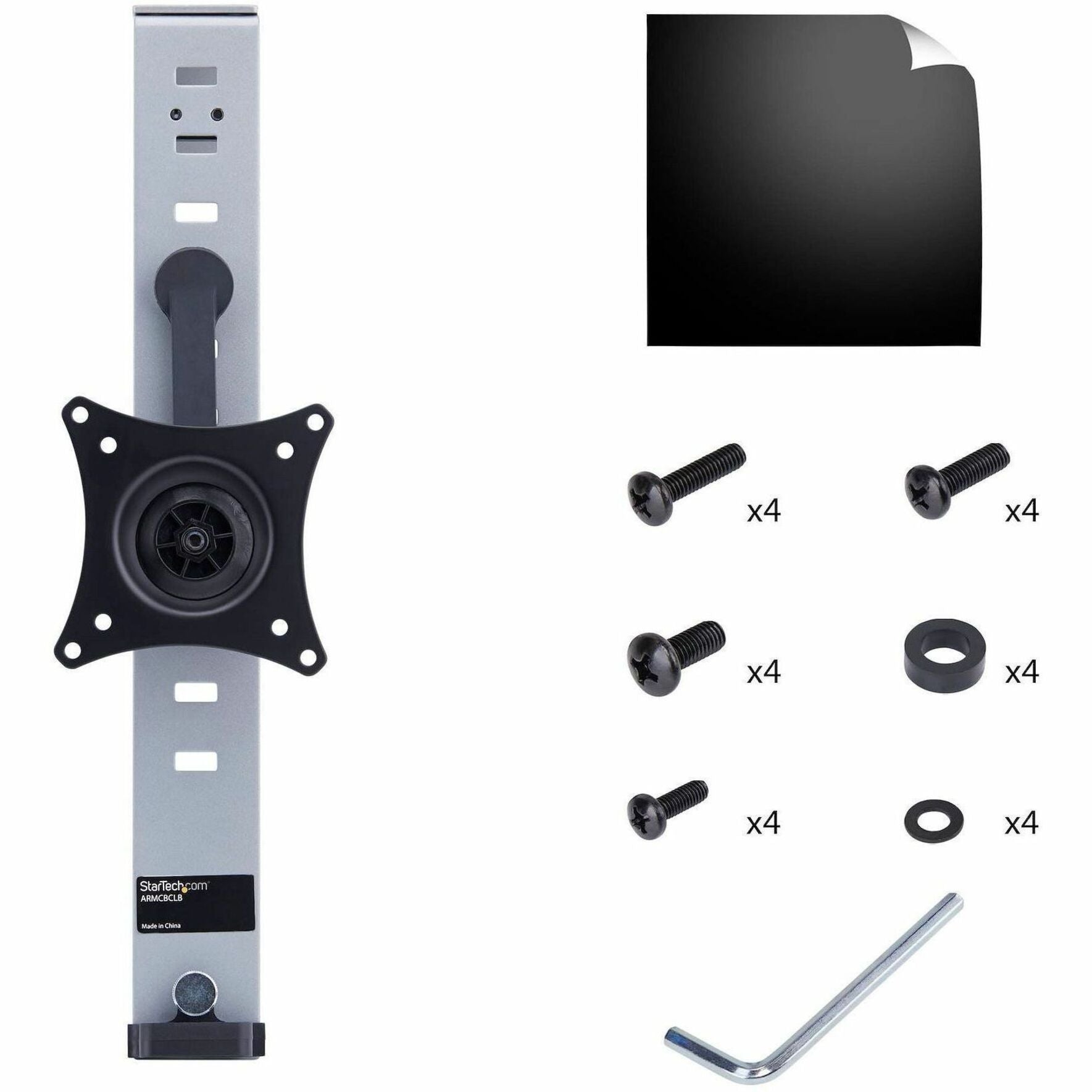 StarTech.com Cubicle Monitor Mount, Office Cubicle Wall Single 34' (17.6lb/8kg) VESA Monitor Hanger, Height Adjustable, Hanging Bracket - Alternate view 7