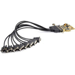 StarTech.com 8-Port PCI Express RS232 Serial Adapter Card, PCIe to DB9 RS232 Controller Card, 16C1050 UART, 15kV ESD, Windows Only, TAA - Left view