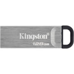 Kingston DataTraveler Kyson DTKN 128 GB USB 3.2 (Gen 1) Type A Flash Drive - Silver - Top view