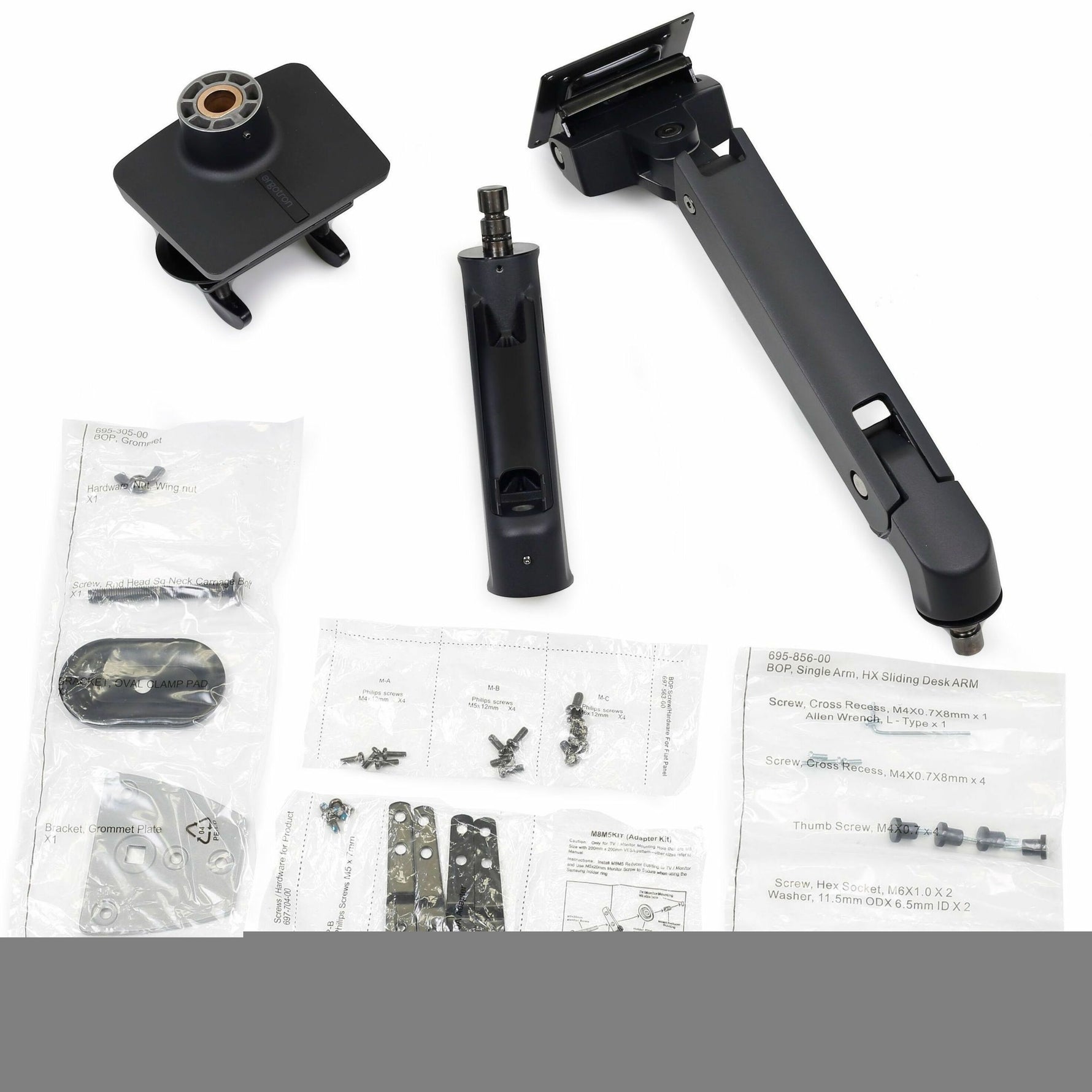 Ergotron Mounting Arm for Monitor, Display Screen, Curved Screen Display - Black - Landscape/Portrait - Alternate view 10