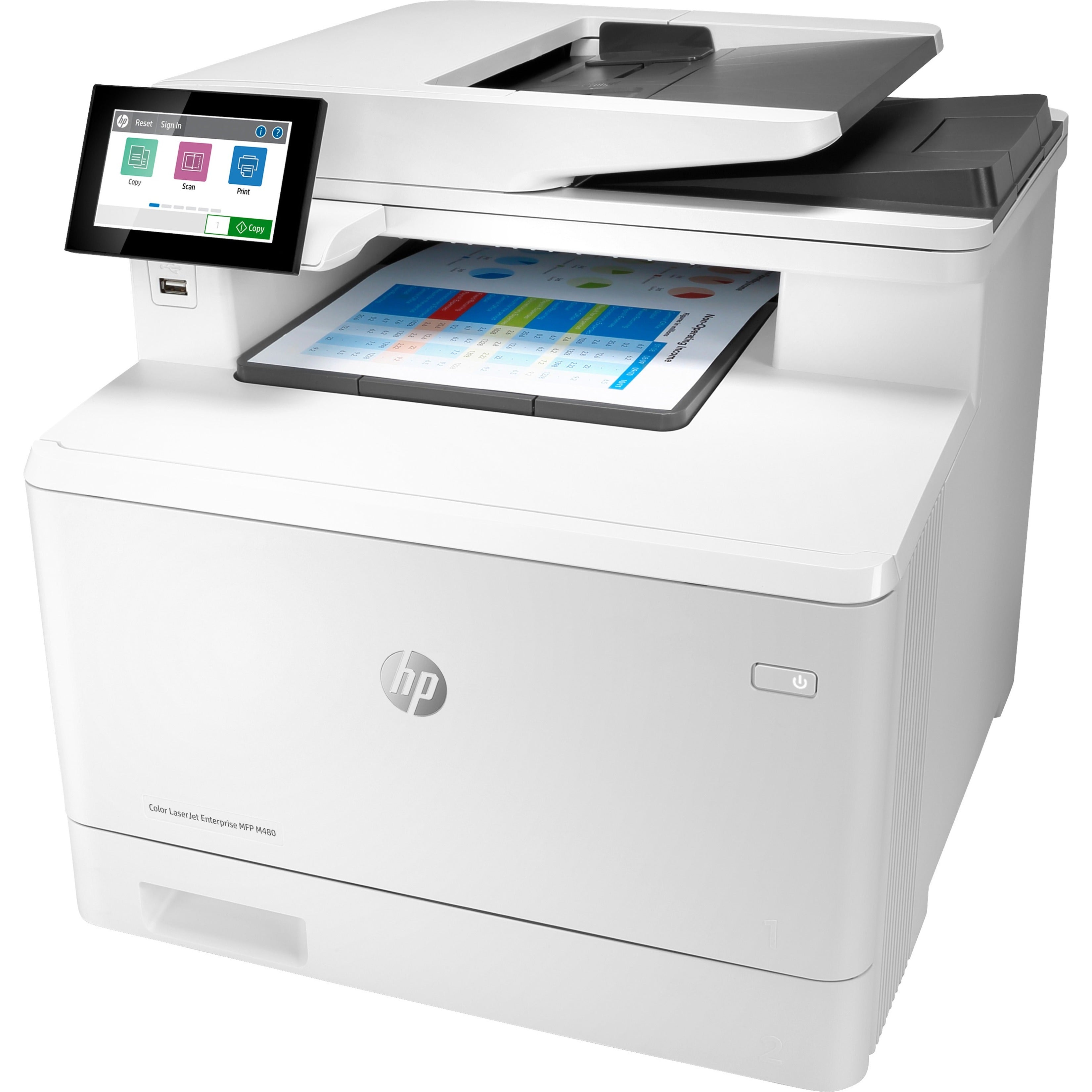 HP LaserJet Enterprise M480f Laser Multifunction Printer - Colour - Top view