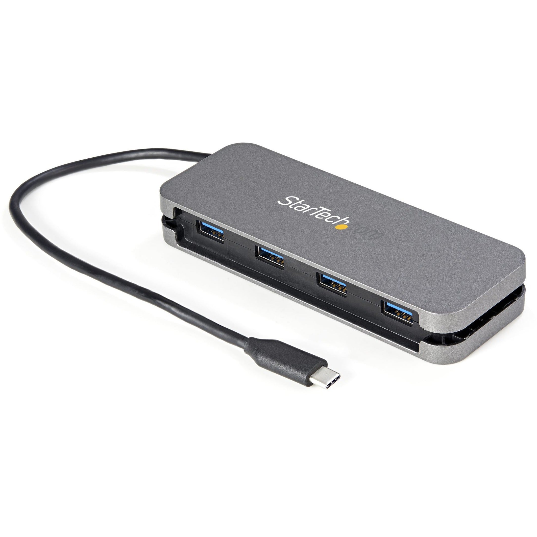 StarTech.com 4 Port USB C Hub - 4x USB-A - 5Gbps USB 3.0 Type-C Hub (USB 3.2/3.2 Gen 1) - Bus Powered - 11' Long Cable w/ Cable Management