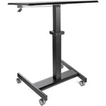 StarTech.com Mobile Standing Desk - Portable Sit-Stand Ergonomic Height Adjustable Cart on Wheels - Rolling Computer/Laptop Workstation - Left view