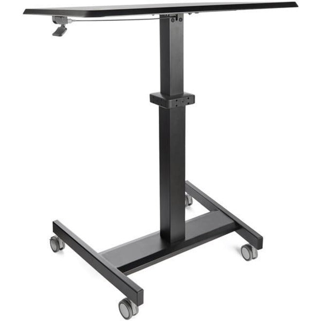 StarTech.com Mobile Standing Desk - Portable Sit-Stand Ergonomic Height Adjustable Cart on Wheels - Rolling Computer/Laptop Workstation - Left view