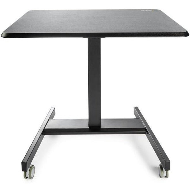 StarTech.com Mobile Standing Desk - Portable Sit-Stand Ergonomic Height Adjustable Cart on Wheels - Rolling Computer/Laptop Workstation - Top view