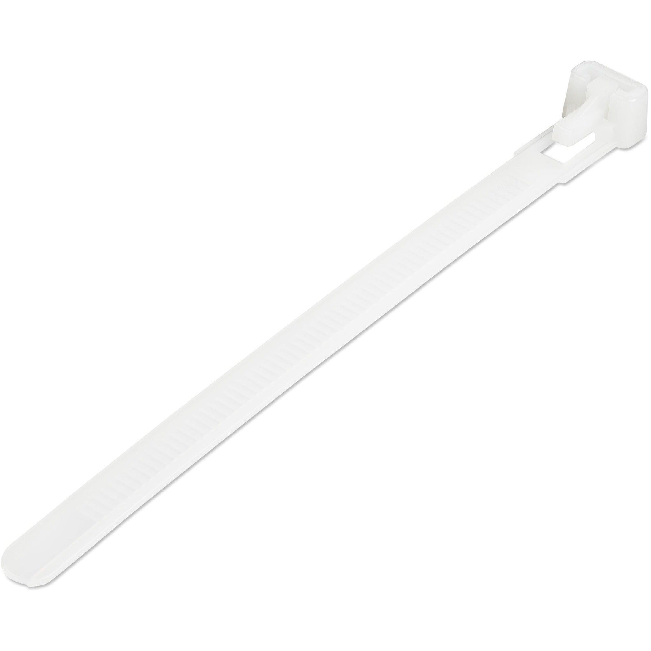 StarTech.com 100 Pack 5' Reusable Cable Ties - White Small Releasable Nylon/Plastic Zip Ties Resealable Adjustable Network Cable Wraps UL