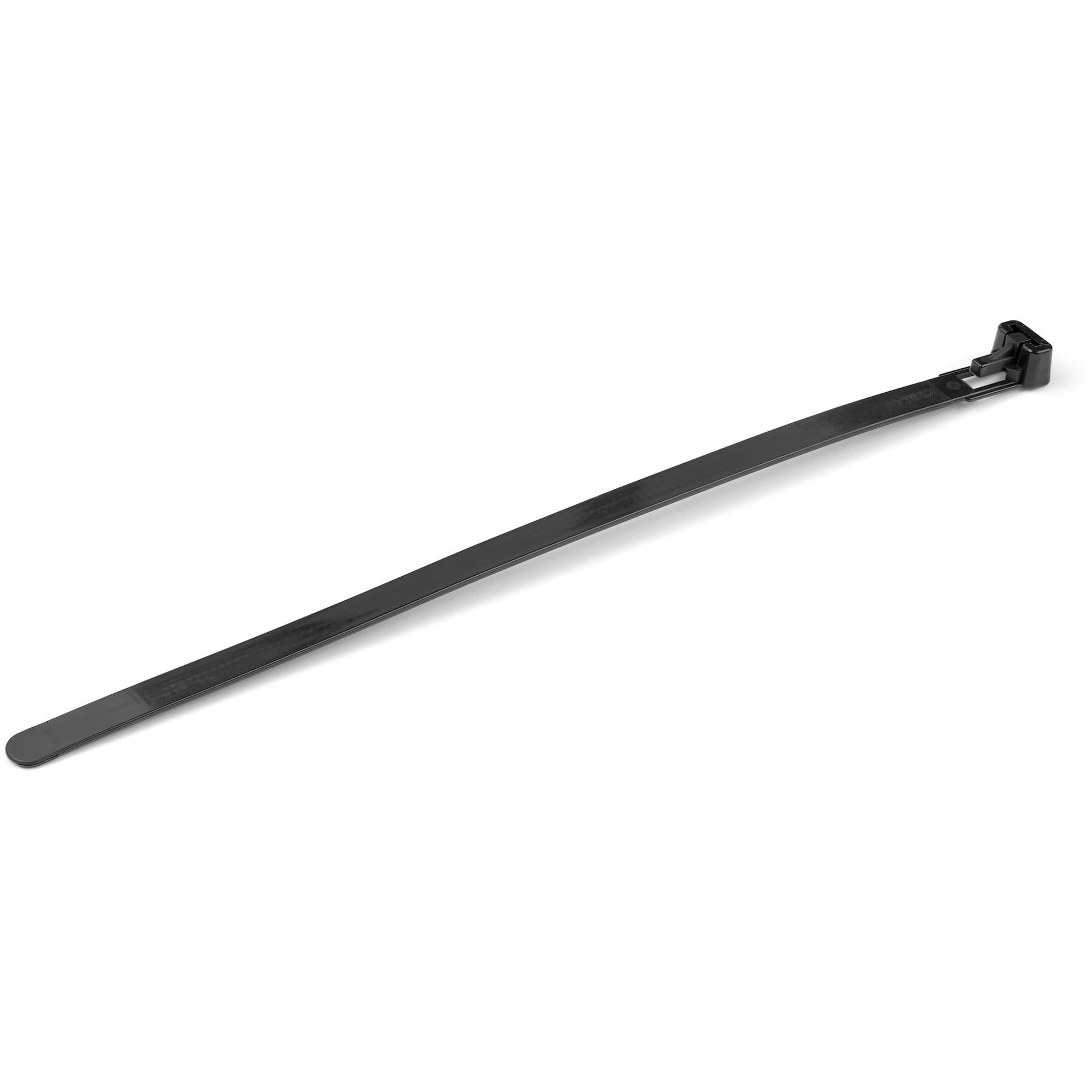 StarTech.com 100 Pack 8' Reusable Cable Ties - Black Large Releasable Nylon/Plastic Zip Ties Resealable Adjustable Network Cable Wraps UL