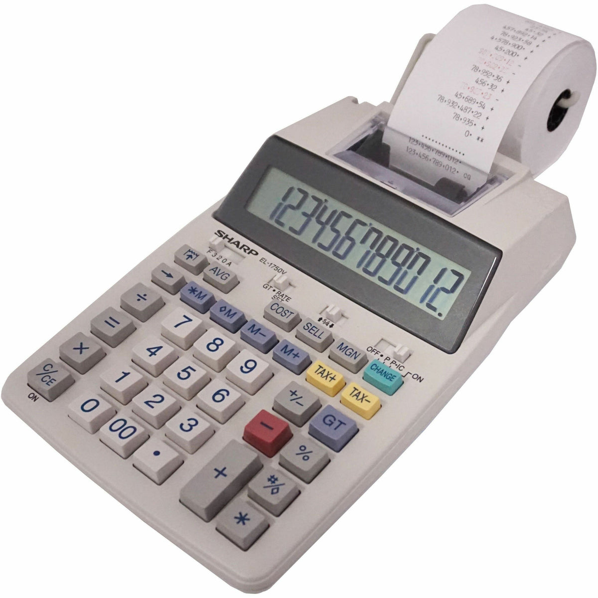 Sharp EL1750V Printing Calculator - Left view