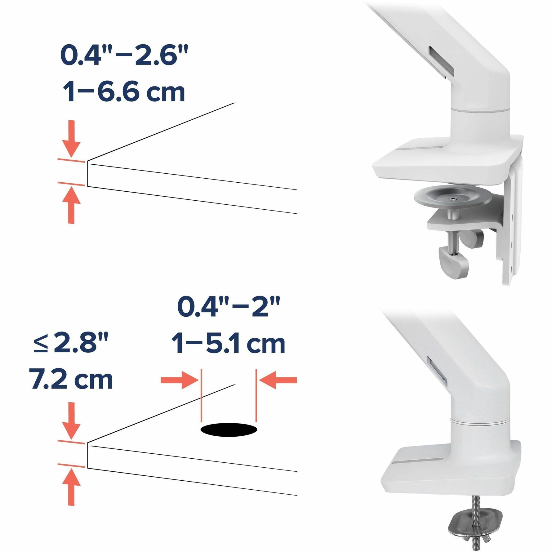 Ergotron Mounting Arm for Monitor, Curved Screen Display - White - Landscape/Portrait - Alternate view 8