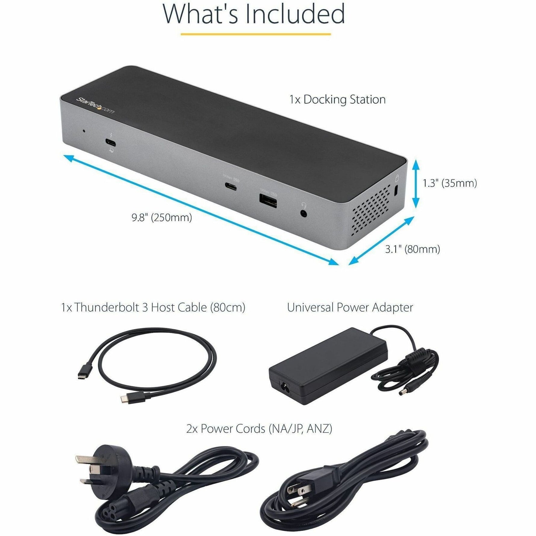 StarTech.com USB C Docking Station for MacBook Pro/Air-M1/M2/M3/M4 (Thunderbolt Compatible) - Dual HDMI/DisplayPort, 96W Power Delivery - Alternate view 6