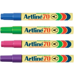 Artline Marker 70 Permanent 1.5mm Bullet Nib Brights Bx12 (Each)