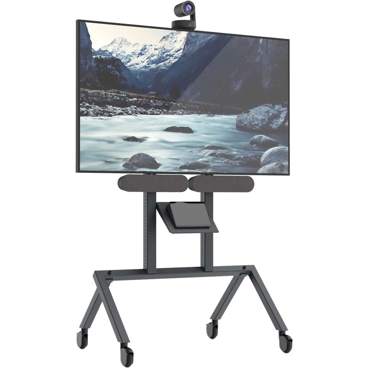 Heckler Design Mounting Bracket for Control Panel, Camera, Speaker, Microphone, iPad, Video Conferencing Touch Controller, Sound Bar Speaker, Video Conference Equipment - Black Gray - Right view