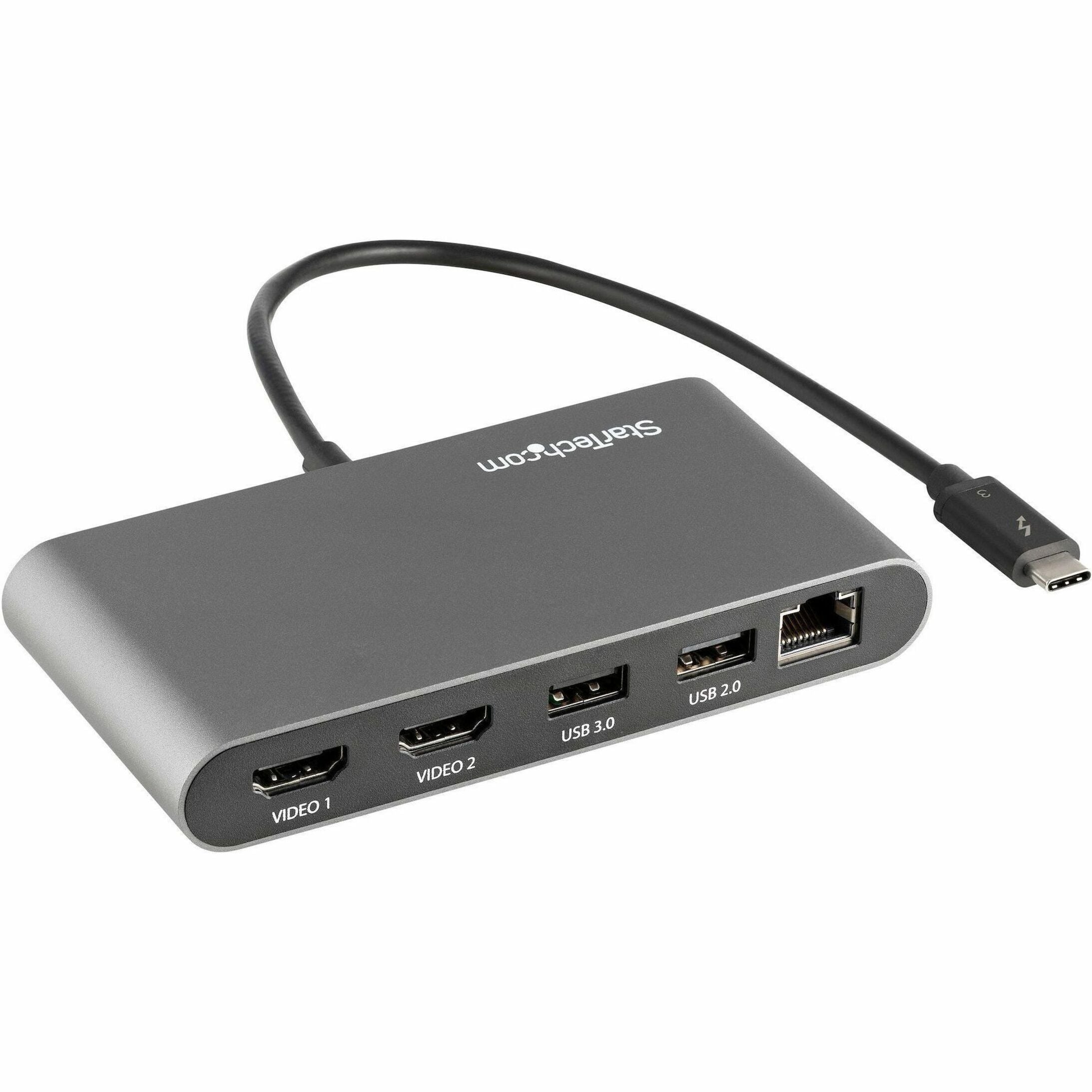 StarTech.com Thunderbolt 3 Docking Station for Notebook - Black, Silver