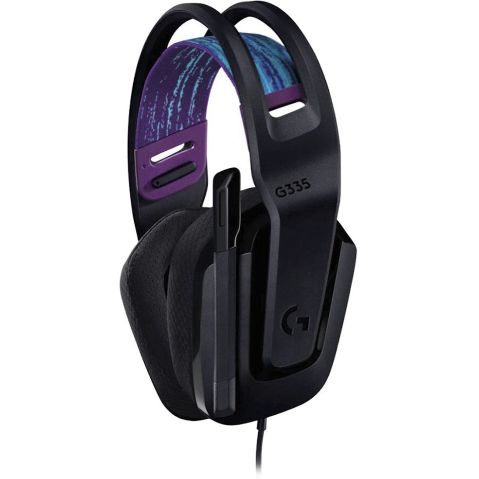 Logitech G G335 Wired Over-the-head Stereo Gaming Headset - Black - Left view