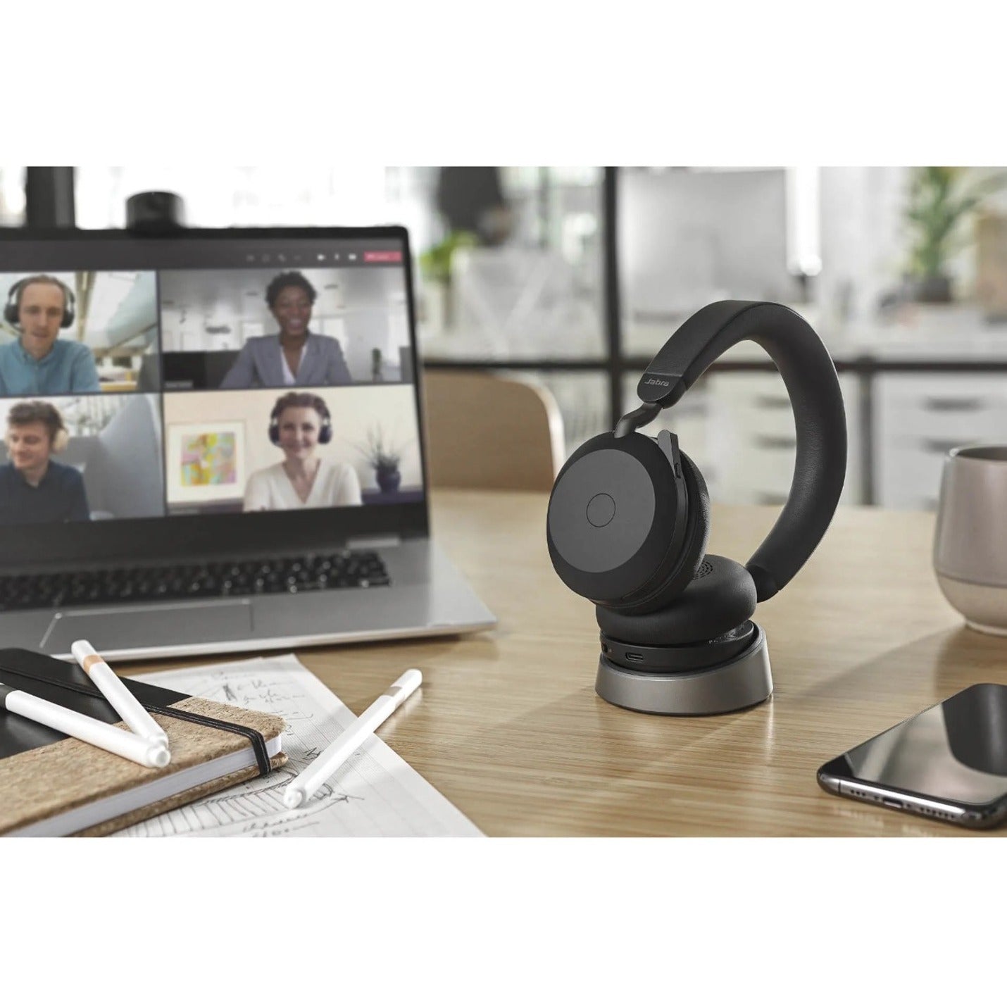 Jabra Evolve2 75 Wireless On-ear Stereo Headset - Black - Alternate view 9