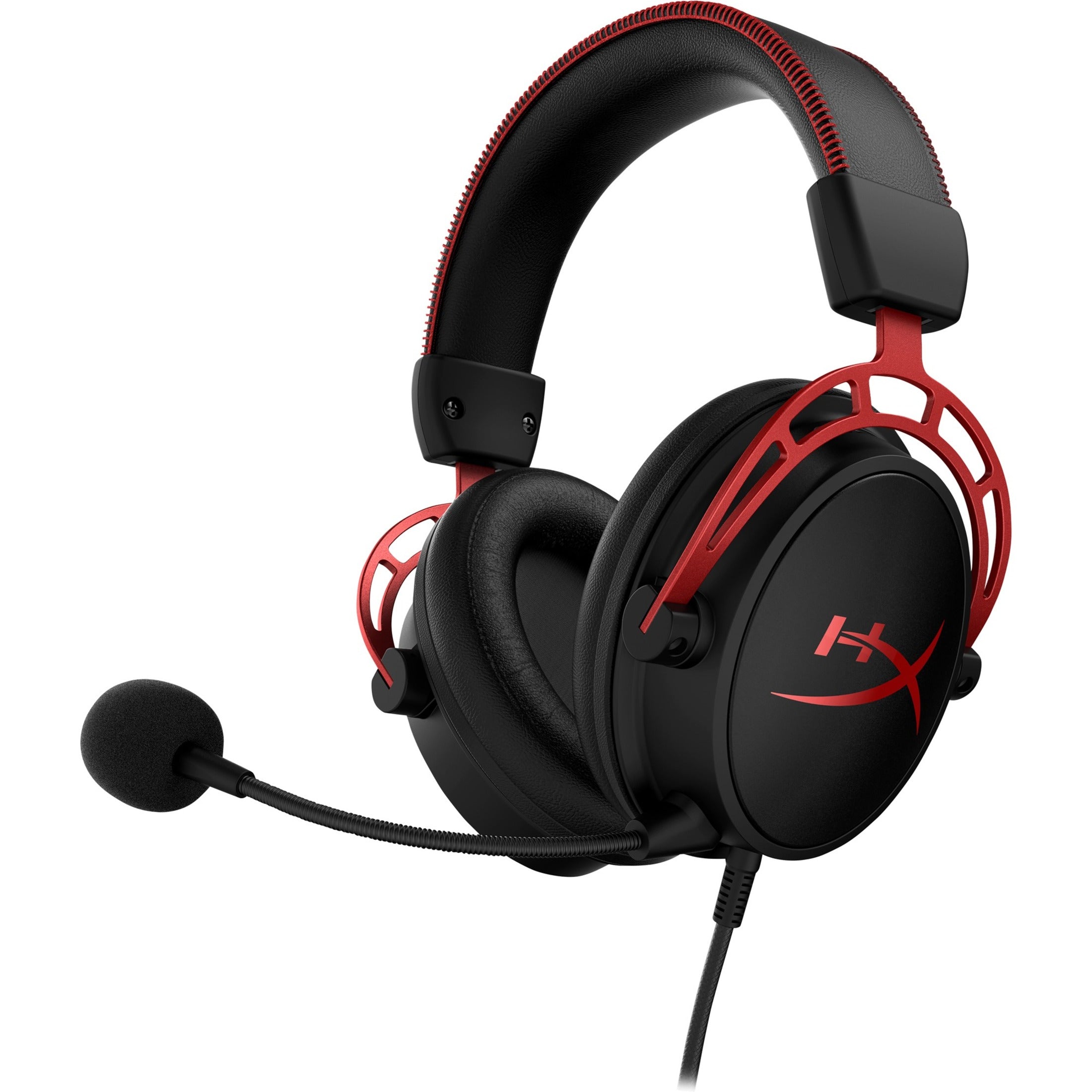 HyperX Cloud Alpha Wired Over-the-head Stereo Gaming Headset - Black, Red - Left view