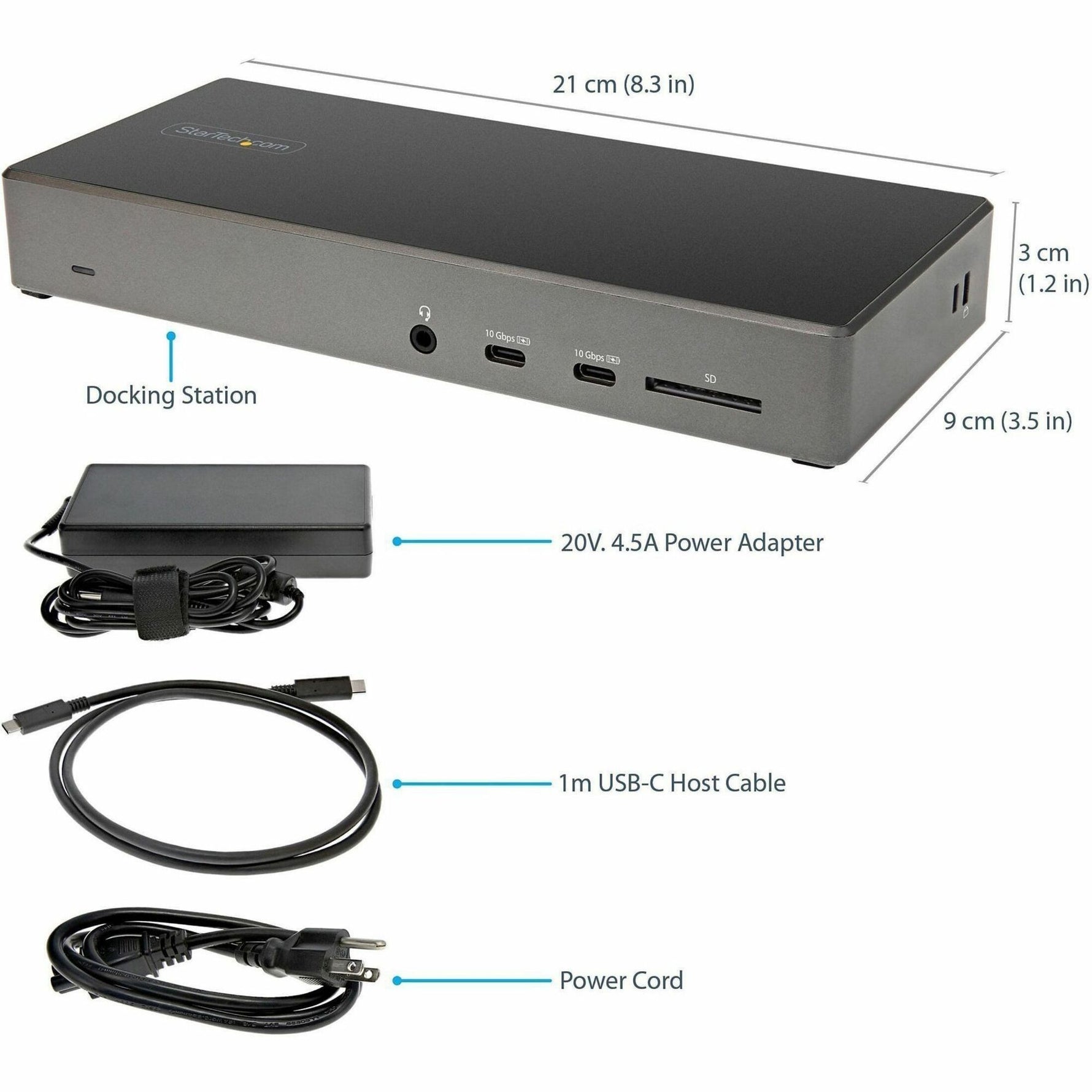 StarTech.com USB C Dock, Triple 4K Monitor USB-C Docking Station with DP 1.4 & DSC, 2x DisplayPort & 1x HDMI, 100W PD, 6x USB (2x 10Gbps) - Alternate view 19