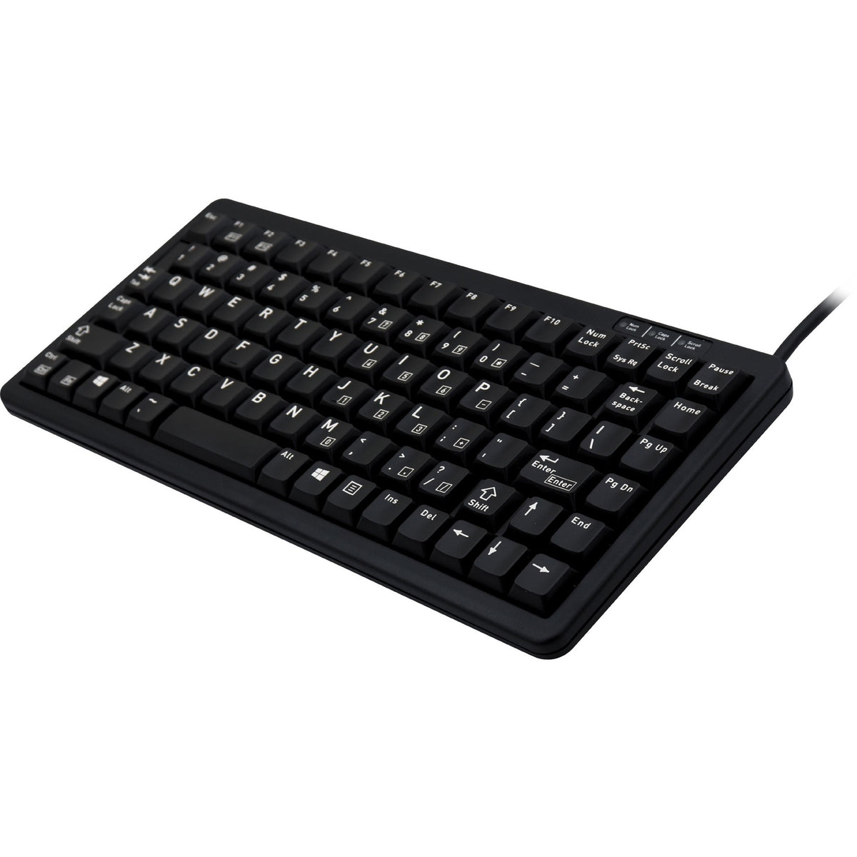 CHERRY Ultraslim G84-4100 Keyboard - Cable Connectivity - PS/2, USB 2.0 Interface - Black - Left view
