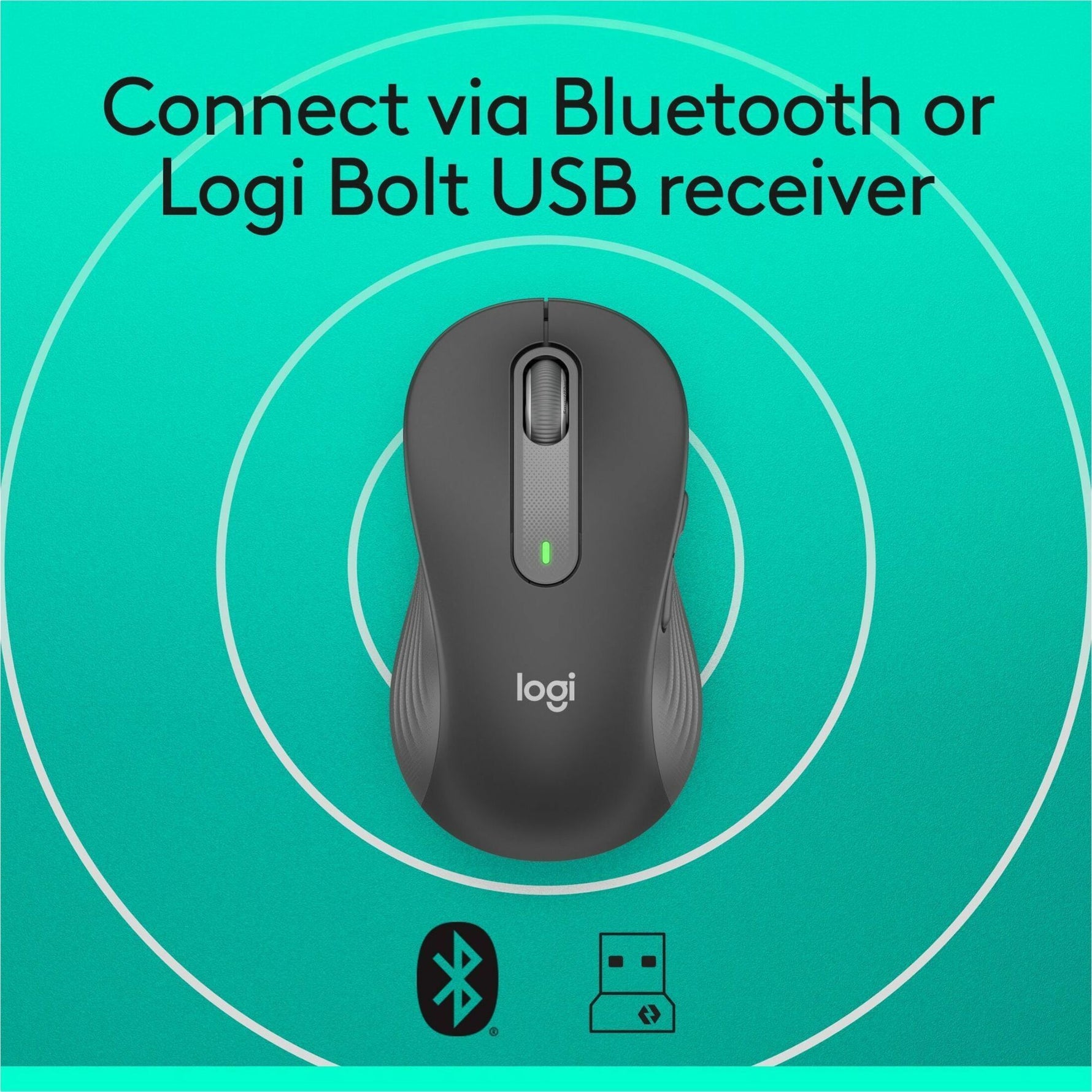 Logitech Signature M650 L LEFT Mouse - Bluetooth/Radio Frequency - USB - Optical - 5 Button(s) - 5 Programmable Button(s) - Graphite - Alternate view 9