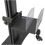 StarTech.com Mobile Standing Workstation with Monitor Mount, CPU/PC Holder, Height Adjustable Desktop Computer Cart, Standing Workstation - Alternate view 6