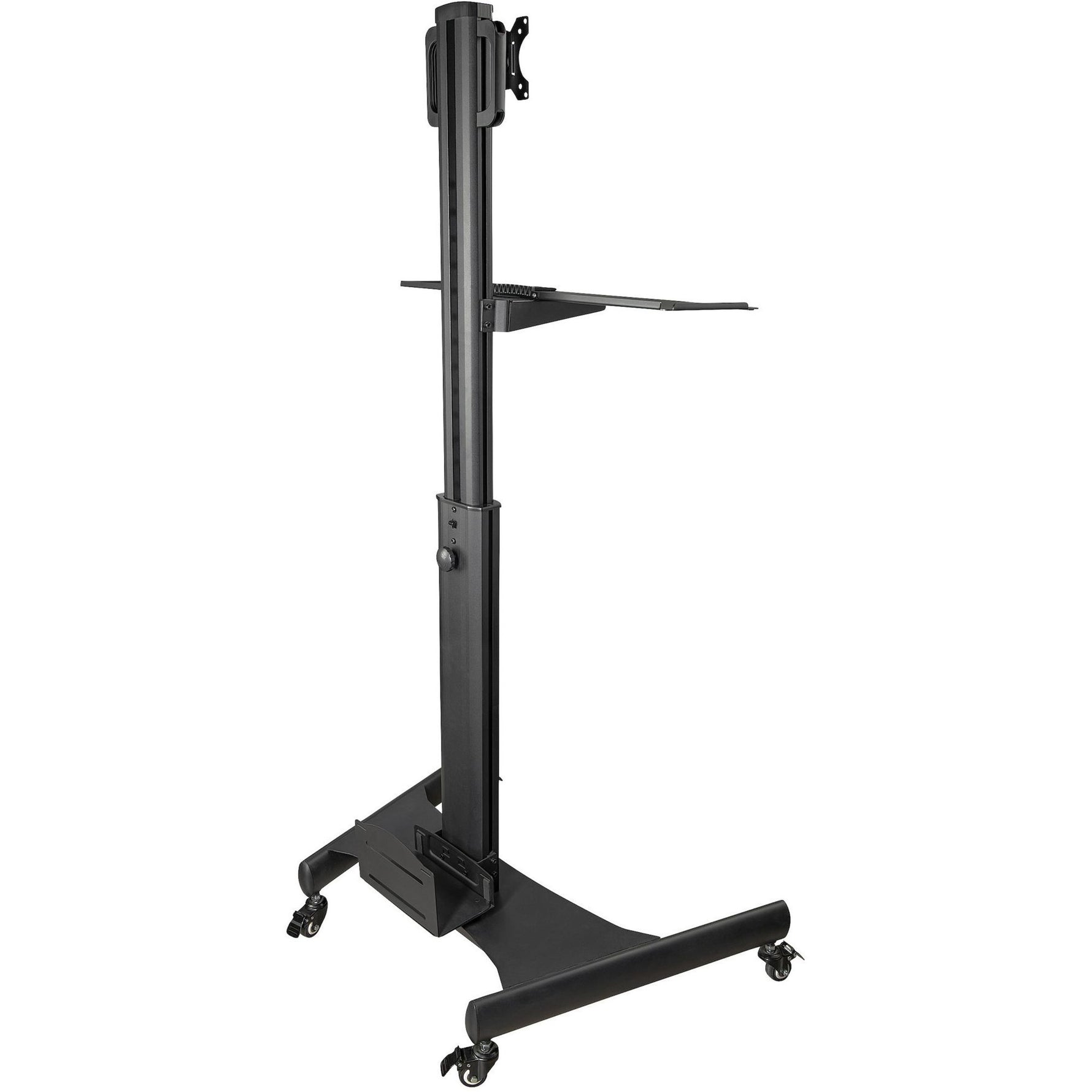 StarTech.com Mobile Standing Workstation with Monitor Mount, CPU/PC Holder, Height Adjustable Desktop Computer Cart, Standing Workstation - Right view