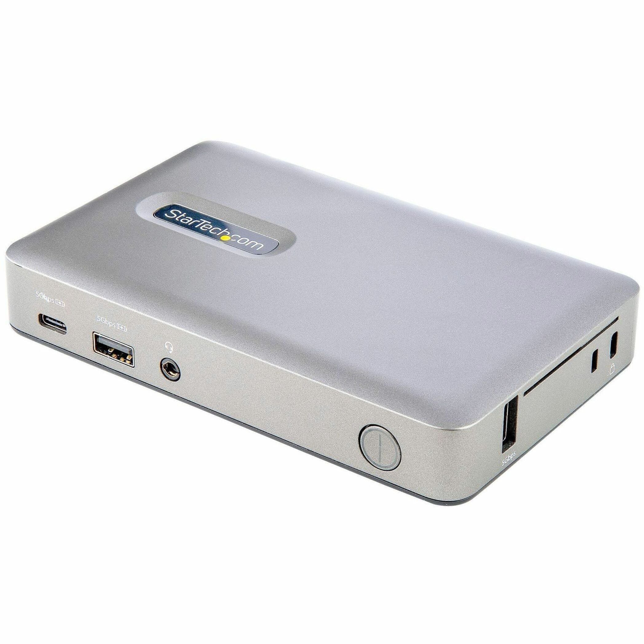 StarTech.com USB 3.1 (Gen 1) Type C Docking Station for Notebook, Headset, Keyboard, Smartphone, Mouse, Workstation - 65 W - Space Gray - Portable