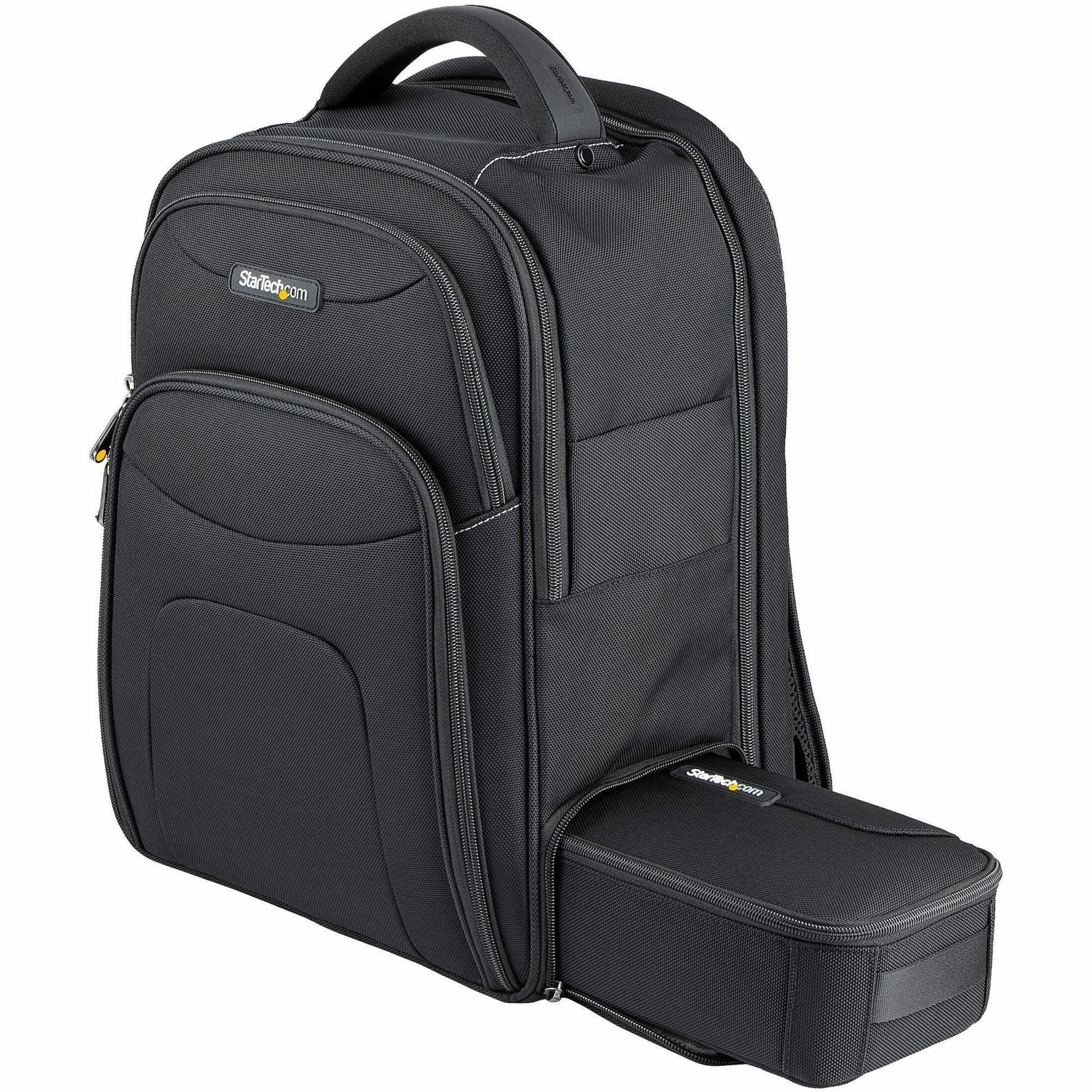 StarTech.com 15.6' Laptop Backpack w/ Removable Accessory Case, Professional IT Tech Backpack for Work/Travel/Commute, Nylon Computer Bag
