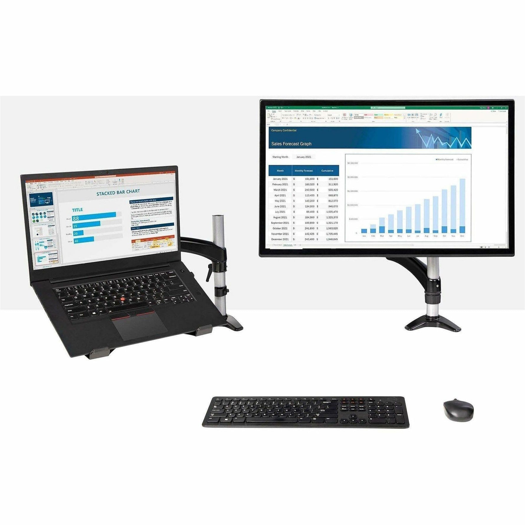 StarTech.com Desk Mount Laptop Arm, Full Motion Articulating Arm/Stand for Laptop or 34' (17.6lb/8kg) Monitor, VESA Mount Laptop Tray - Alternate view 9