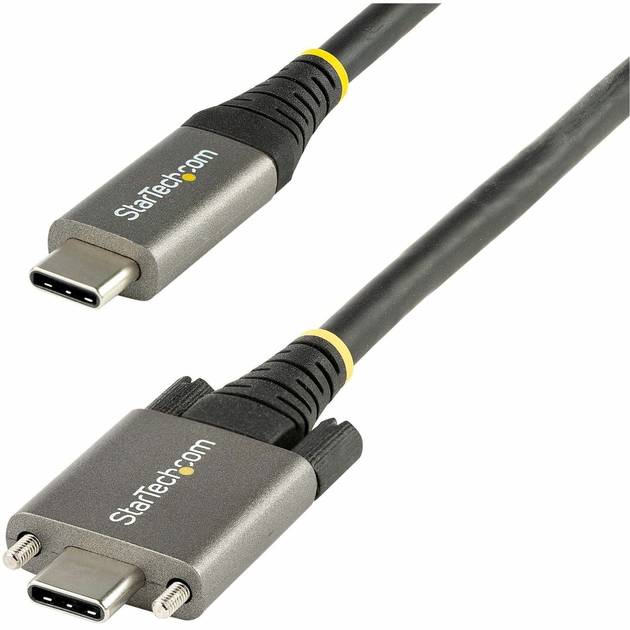 StarTech.com 20' 50cm Side Screw Locking USB C Cable 10Gbps, USB 3.1 Type-C Cable, 5A/100W PD, DP Alt Mode, Dual Screw Lock USB-C Cord
