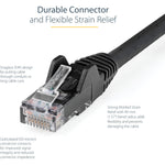 StarTech.com 15m CAT6 Ethernet Cable, LSZH (Low Smoke Zero Halogen), 10 GbE Snagless 100W PoE UTP RJ45 Black CAT 6 Network Patch Cord, ETL - Alternate view 6