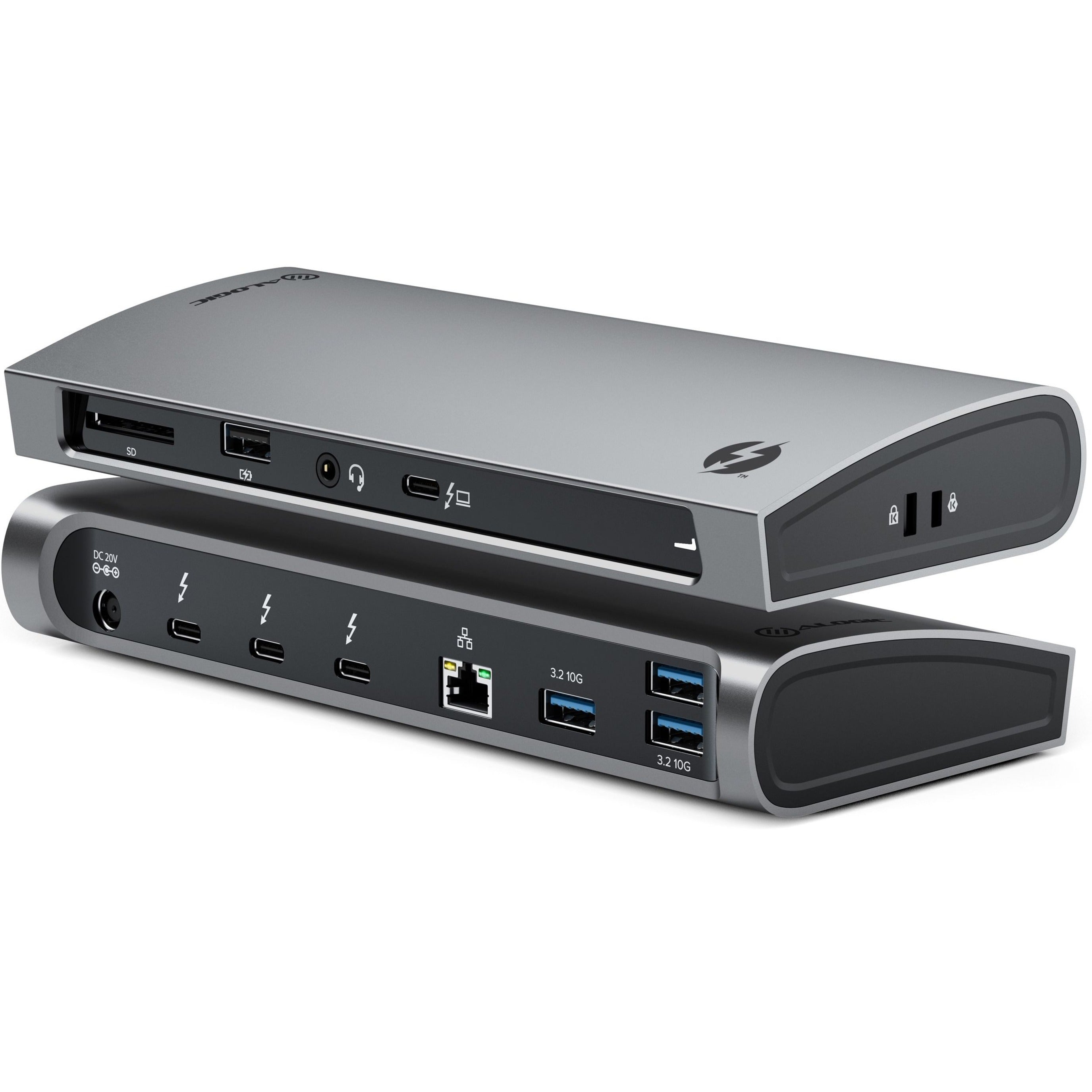 Alogic BLAZE USB Type C, Thunderbolt 3, Thunderbolt 4 Docking Station for Monitor, Hard Drive, Desktop PC, Notebook - Memory Card Reader - SD - Space Gray - TAA Compliant