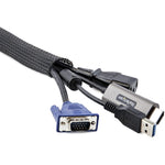 StarTech.com 10ft (3m) Cable Management Sleeve, Braided Mesh Wire Wraps/Floor Cable Covers, Computer Cable Manager/Cord Concealer - Alternate view 6