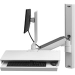 Ergotron CareFit Mounting Arm for Monitor, Mouse, Keyboard, LCD Display - White - Left view