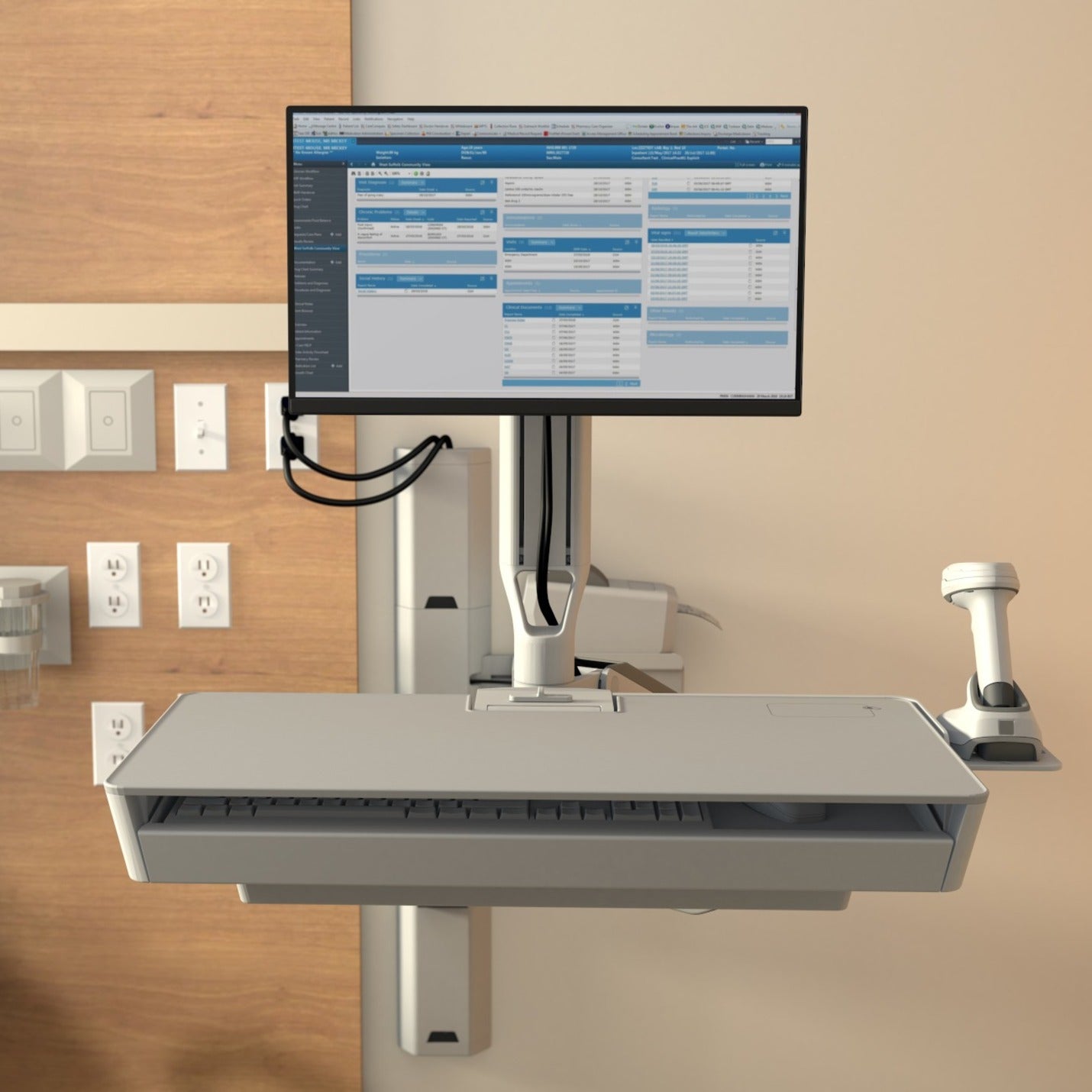 Ergotron CareFit Mounting Arm for Monitor, Mouse, Keyboard, LCD Display - White - Alternate view 7
