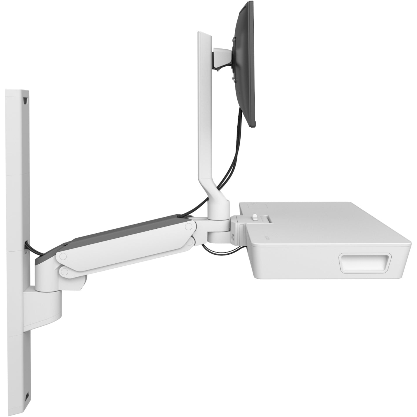 Ergotron CareFit Mounting Arm for Monitor, Mouse, Keyboard, LCD Display - White - Right view