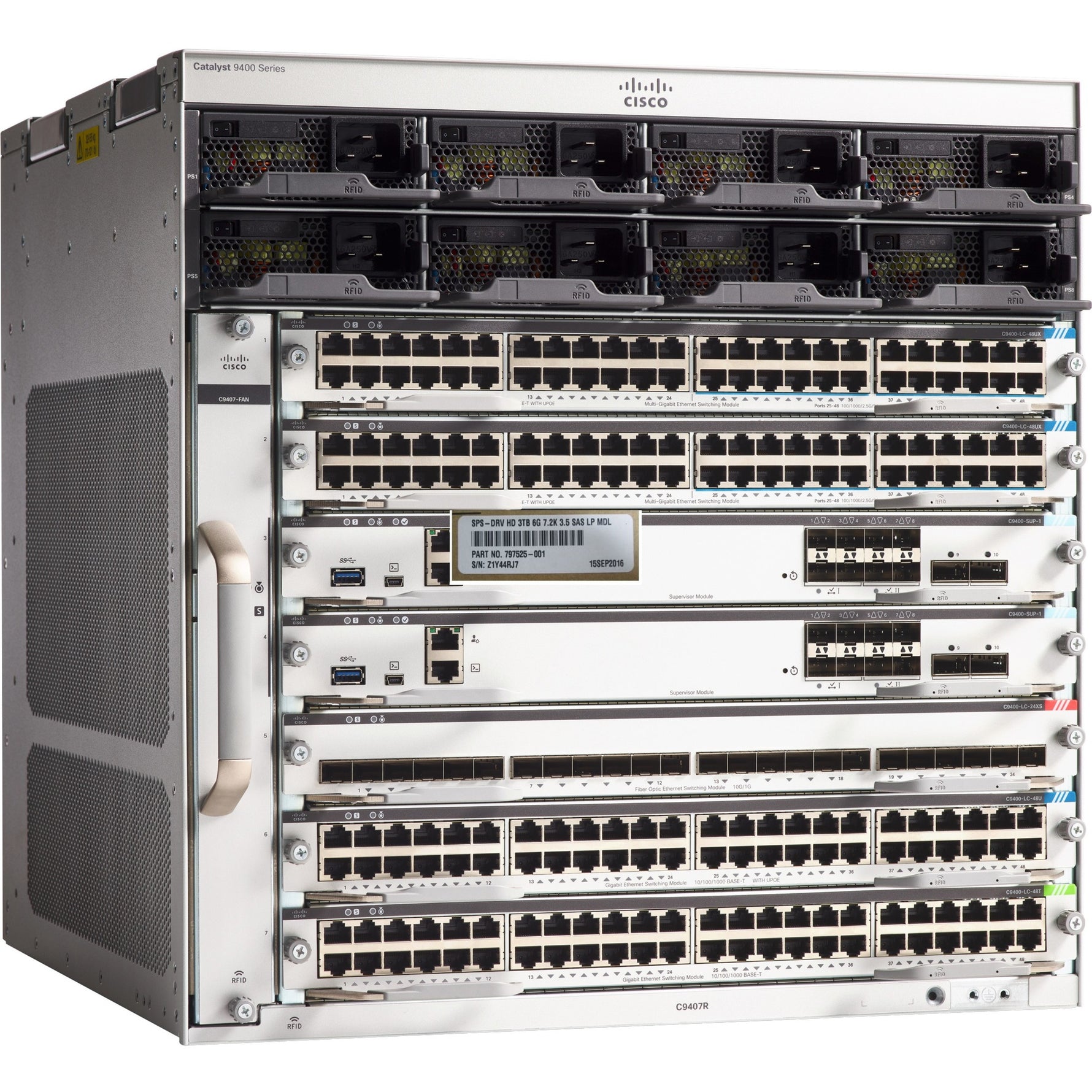 Cisco Catalyst 9400 C9407R Manageable Switch Chassis - Gigabit Ethernet - 10/100/1000Base-T