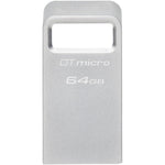 Kingston DataTraveler Micro DTMC3G2 64 GB USB 3.2 (Gen 1) Type A Flash Drive - Silver - Top view