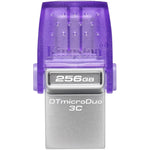 Kingston DataTraveler microDuo 3C DTDUO3CG3 256 GB USB 3.2 (Gen 1) Type C Flash Drive - Purple - Top view