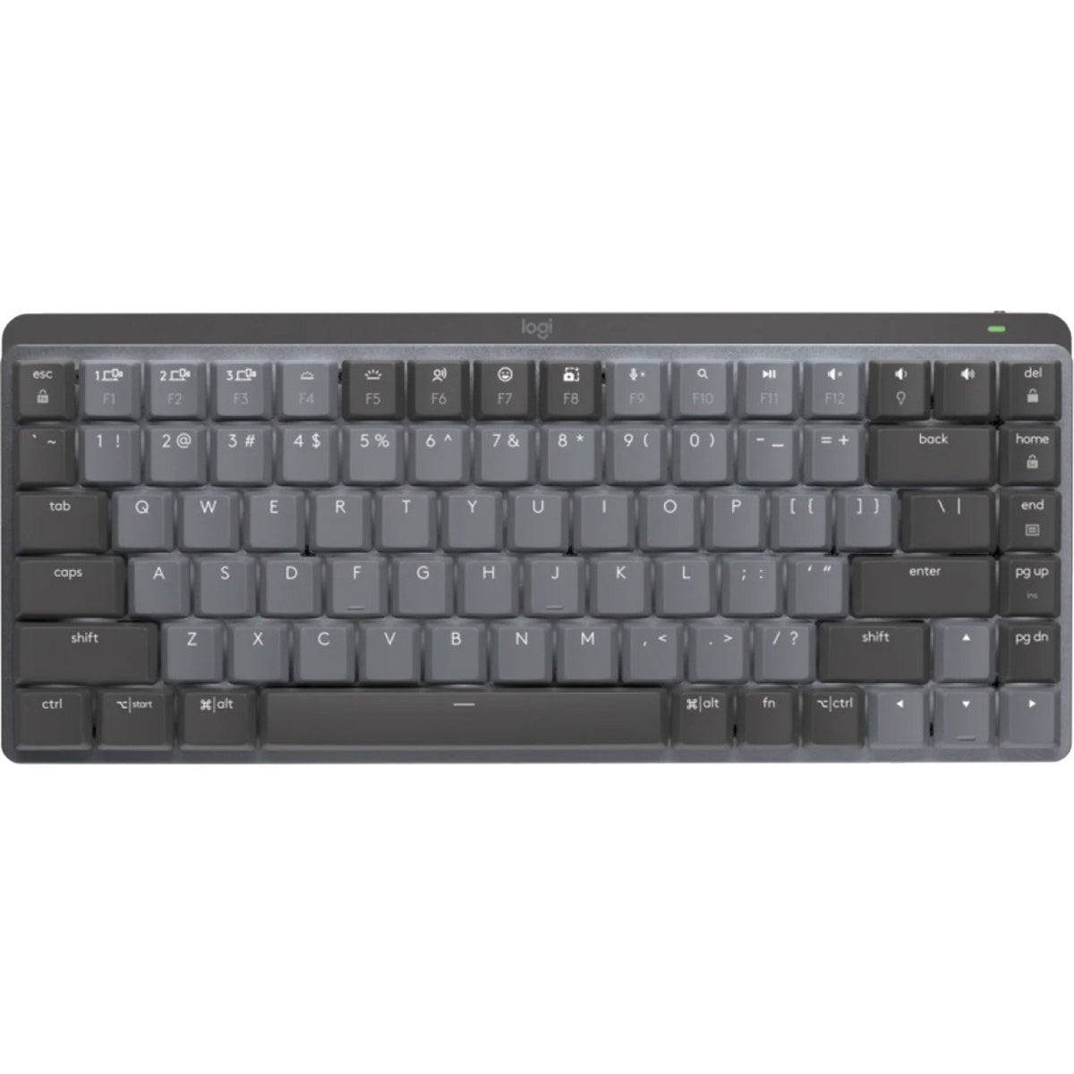 Logitech MX Mechanical Mini Keyboard - Wireless Connectivity - Graphite - Top view