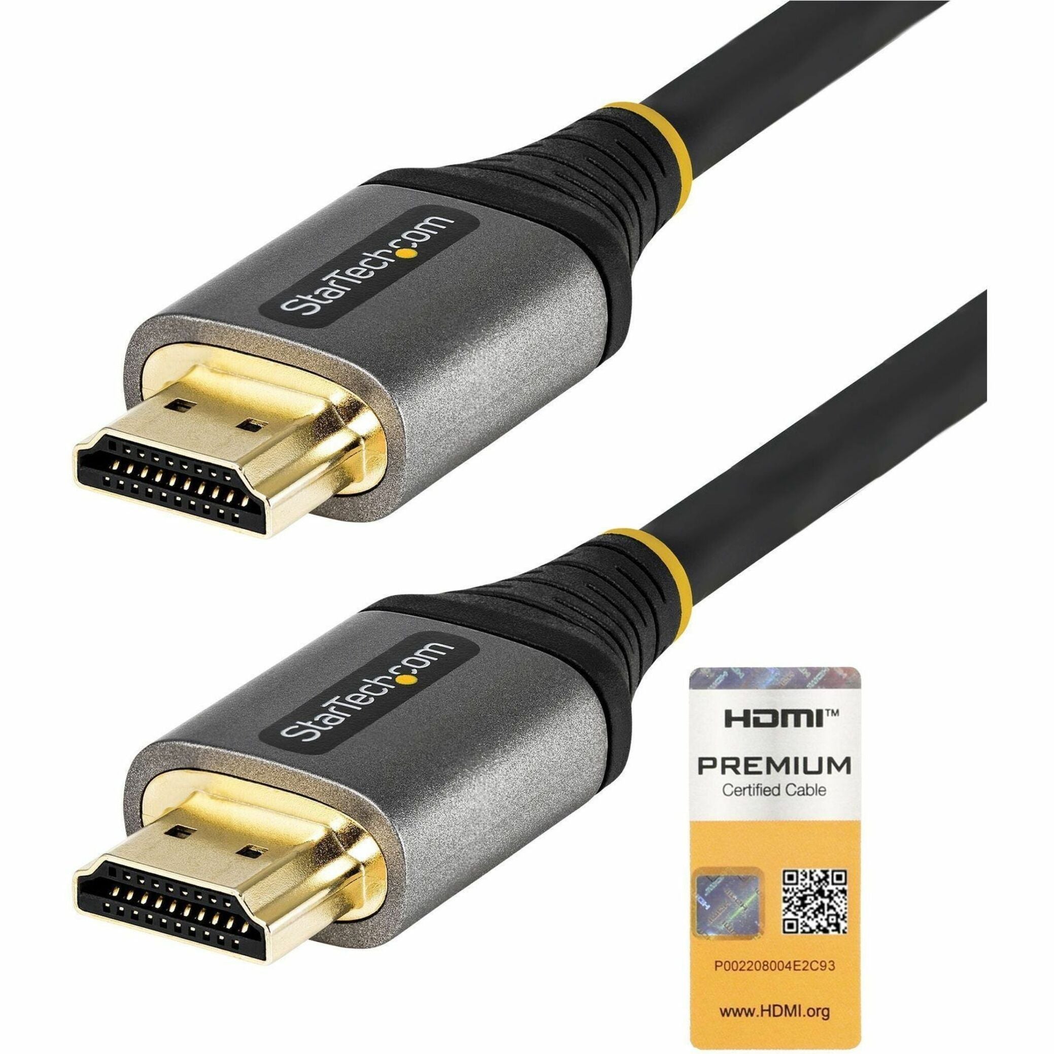 StarTech.com 20in (0.5m) Premium Certified HDMI 2.0 Cable, High-Speed Ultra HD 4K 60Hz HDMI with Ethernet, HDR10, UHD HDMI Monitor Cord