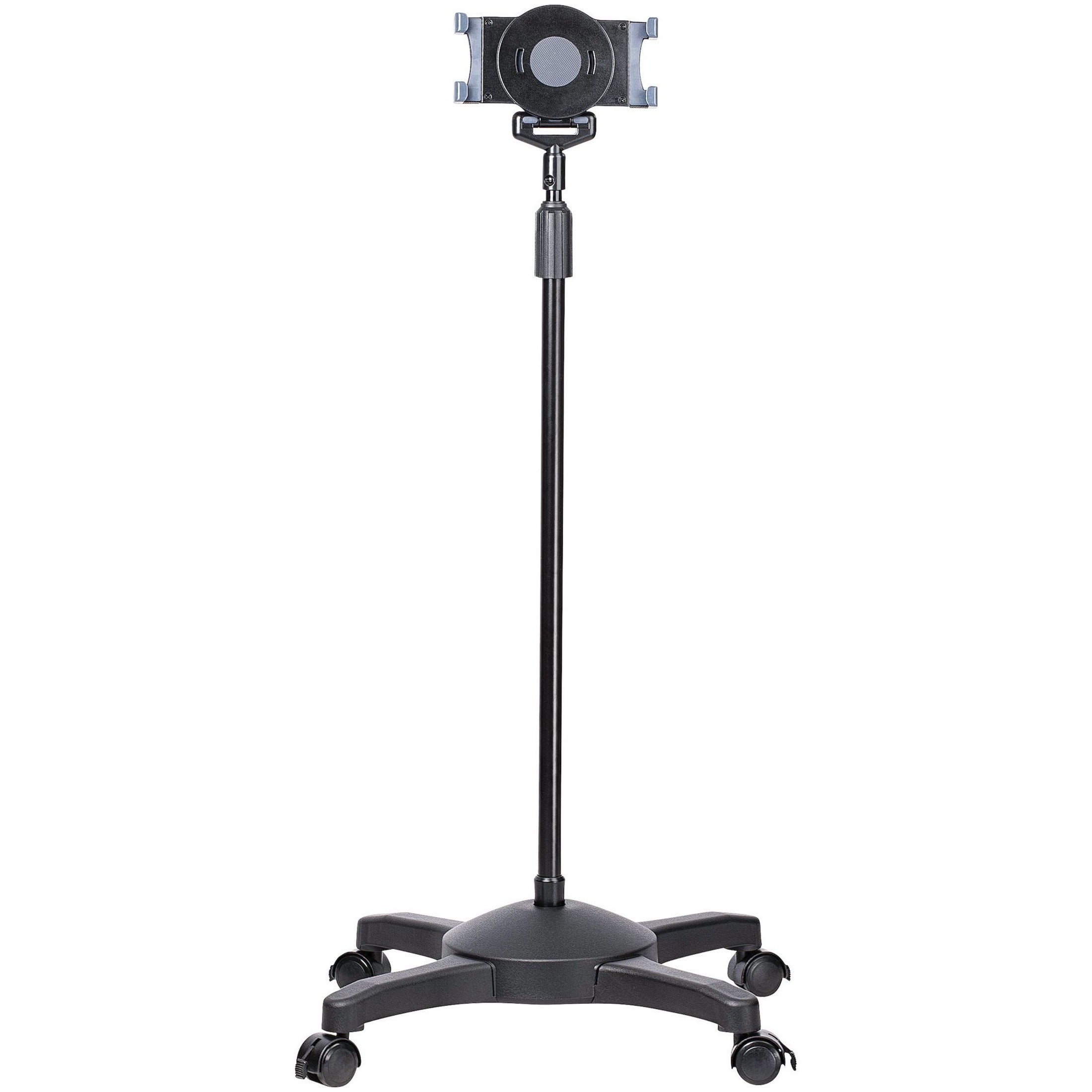 StarTech.com Mobile Tablet Stand with wheels, Height Adjustable, Universal Rolling Tablet Stand for 7 to 11 inch w/ Detachable Holder, TAA