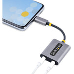 StarTech.com USB-C Headphone Splitter, USB Type C Dual Headset Adapter w/Mic Input, USB C to 3.5mm Audio Adapter/Earphone Dongle/Aux Jack - Alternate view 6