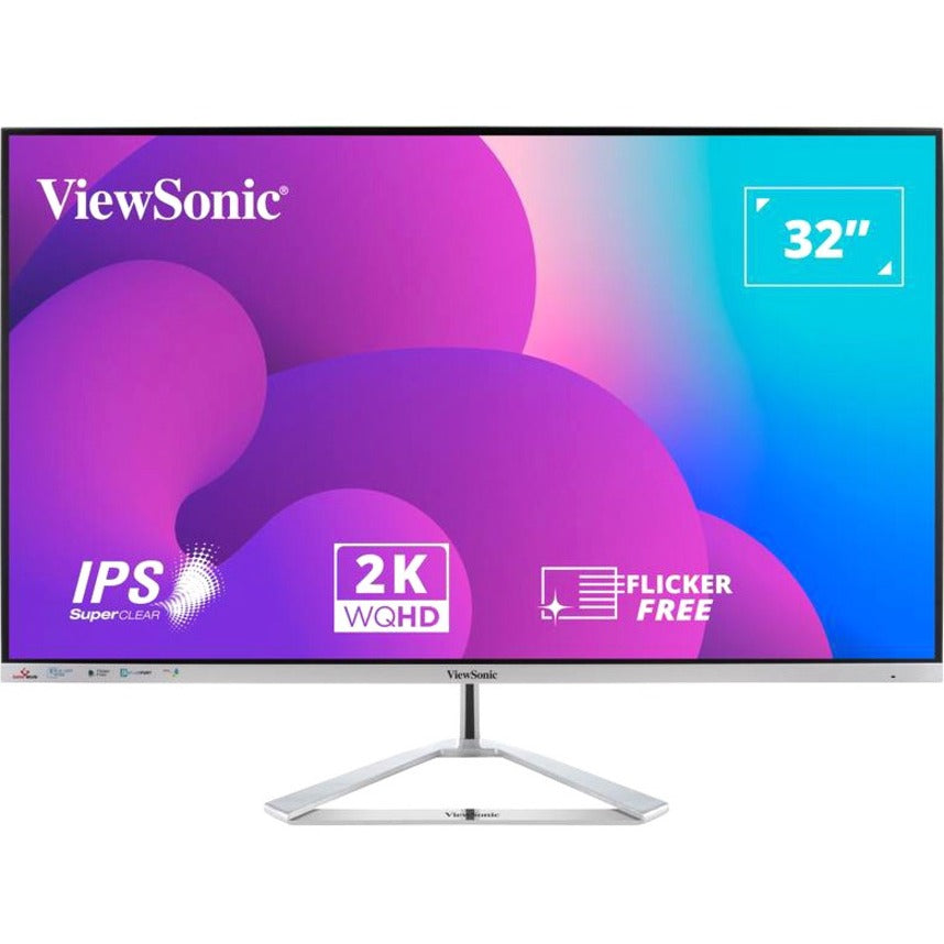 ViewSonic VX3276-2K-MHD-2 32' Class WQHD LCD Monitor - 16:9 - White