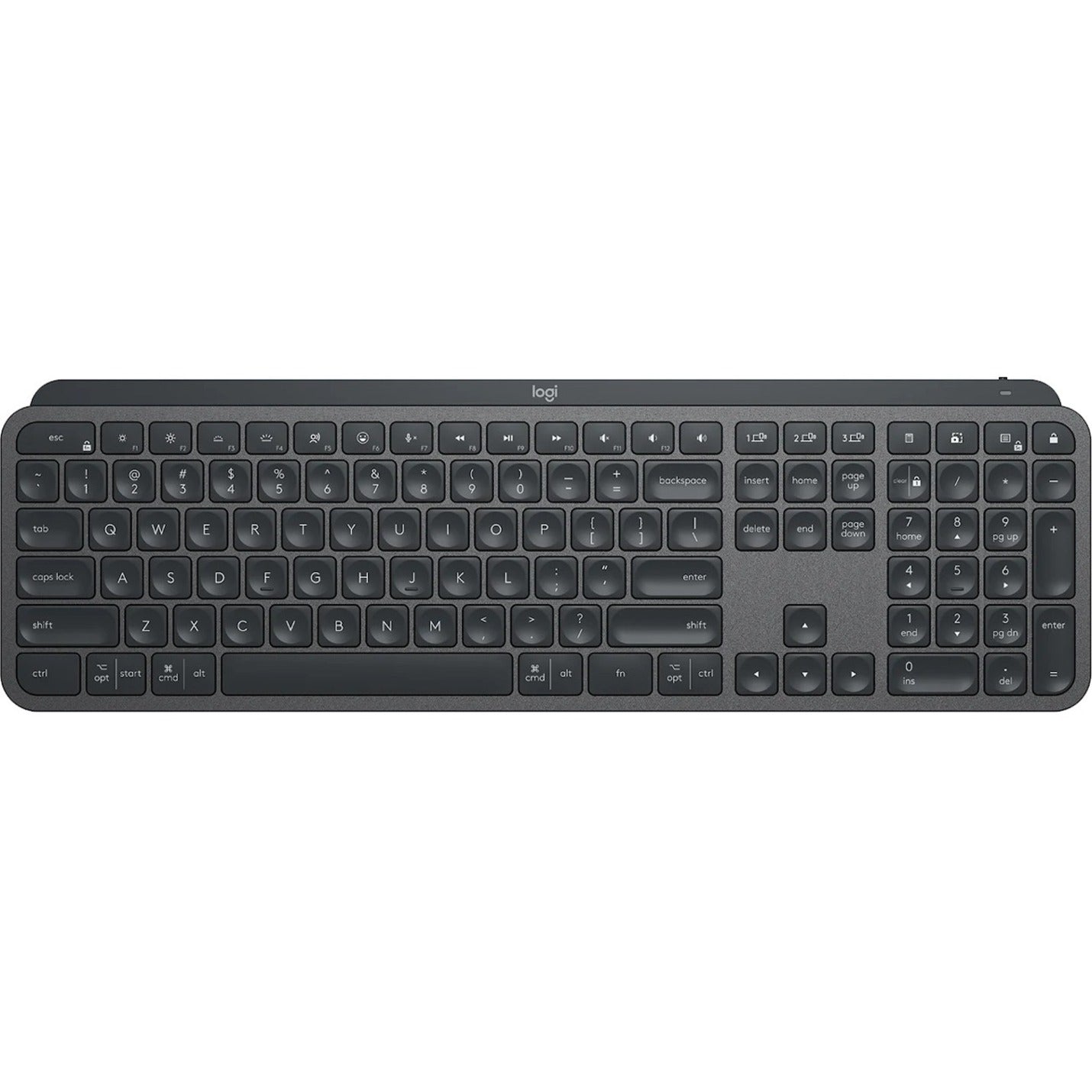 Logitech MX Keys for Business Keyboard - Wireless Connectivity - English (US) - Graphite - Top view