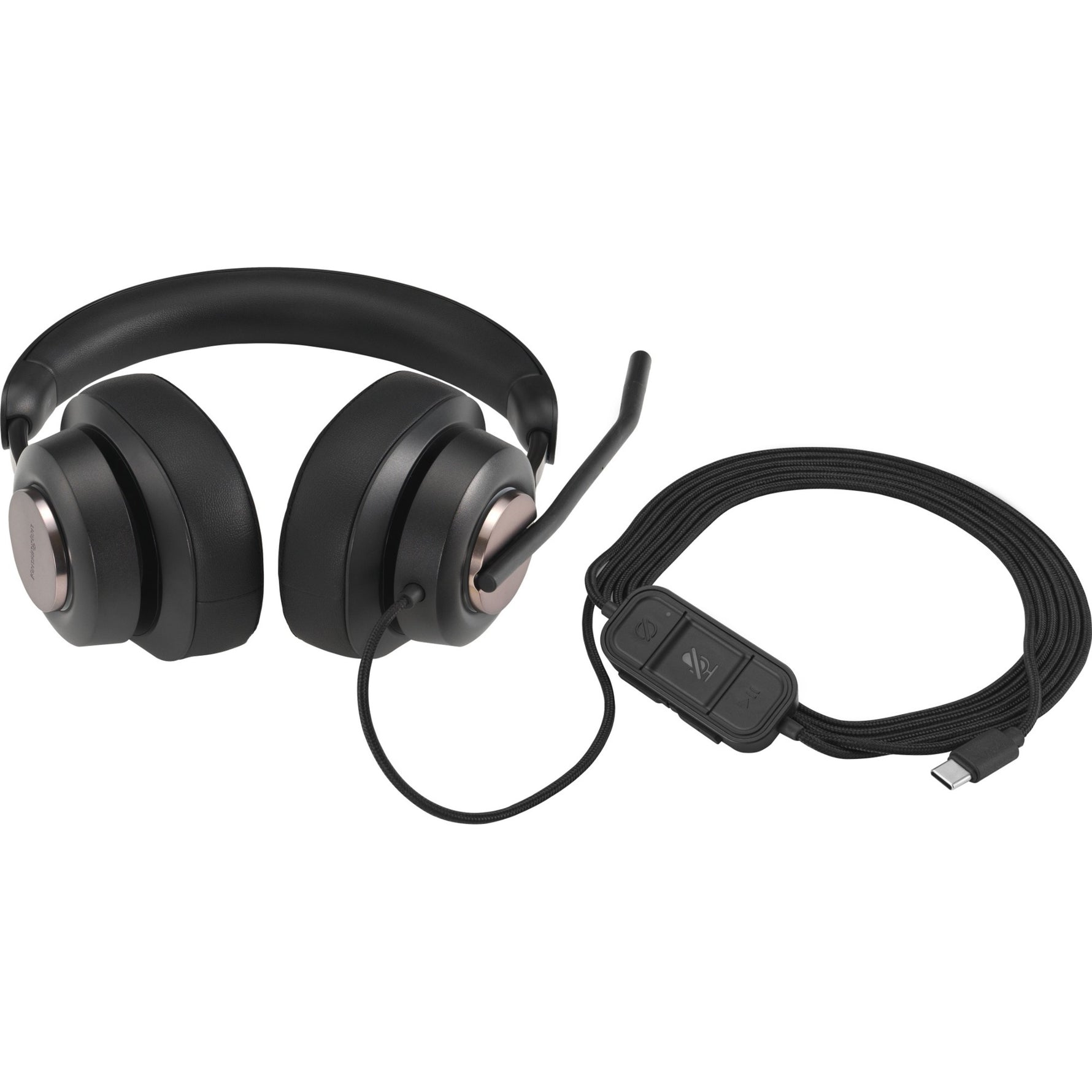 Kensington H2000 Wired Over-the-ear Stereo Headset - Black - Bottom view