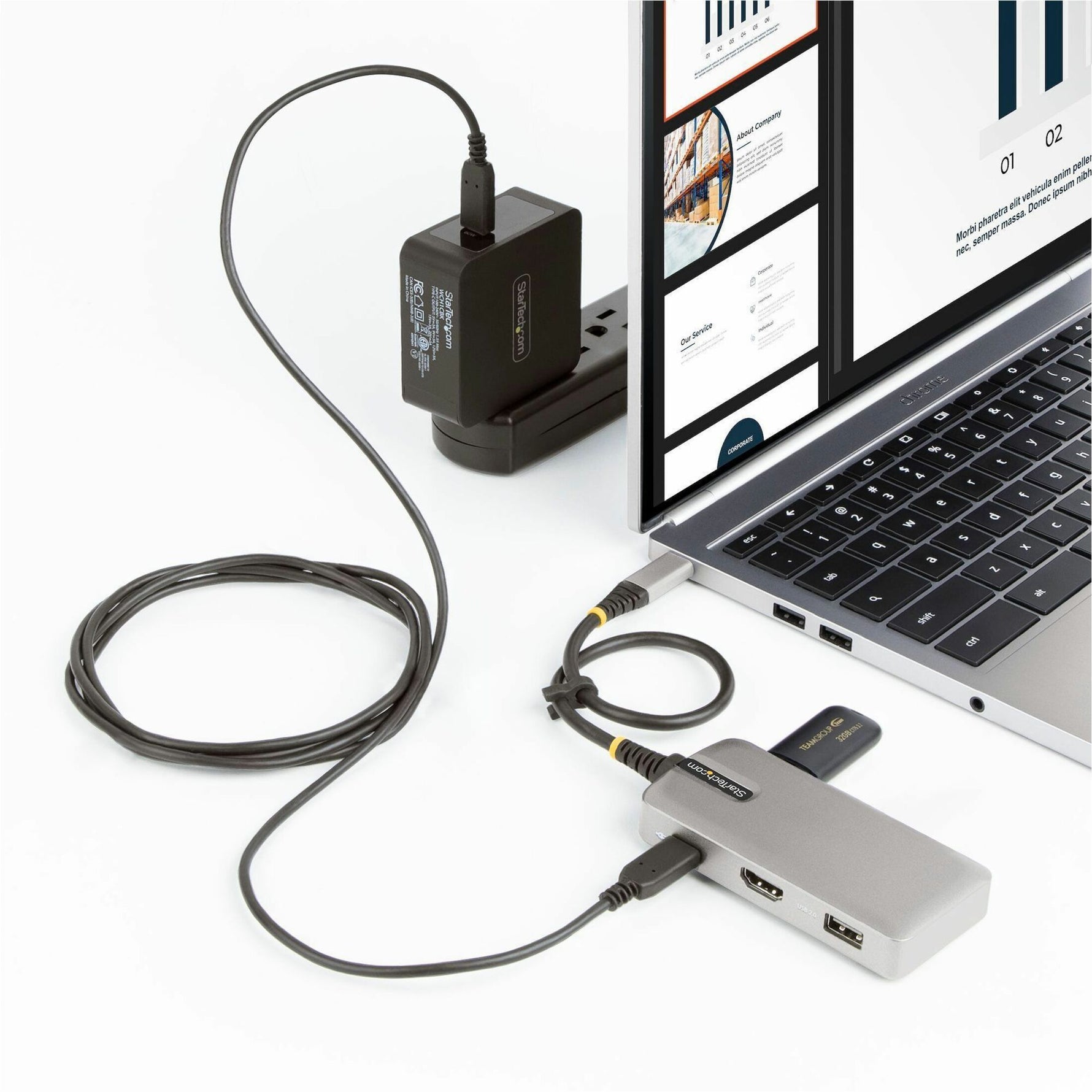 StarTech.com USB-C Multiport Adapter, 4K 60Hz HDMI, 3-Port USB Hub, 100W Power Delivery Pass-Through, Mini Dock, Windows/macOS/ChromeOS - Alternate view 7