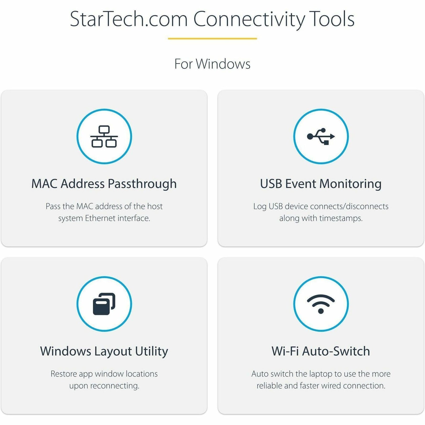 StarTech.com USB-C Multiport Adapter, HDMI/VGA, 4K 60Hz, 3-Port USB Hub, 100W PD Pass-Through, GbE, Mini Docking Station, 1ft/30cm Cable - Alternate view 6