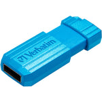 Verbatim PinStripe 16 GB USB 2.0 Flash Drive - Caribbean Blue - Left view