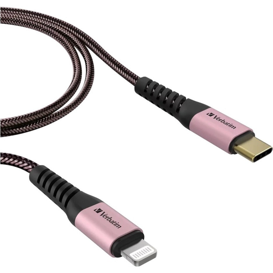 Verbatim Tough Max 1.20 m Lightning/USB-C Data Transfer Cable for iPhone, iPad, iPod, Computer